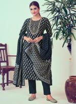 Modal Chanderi Rama Green Festival Wear Foil Print Readymade Printed Suit